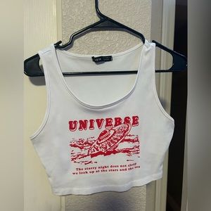 White Cropped Tank